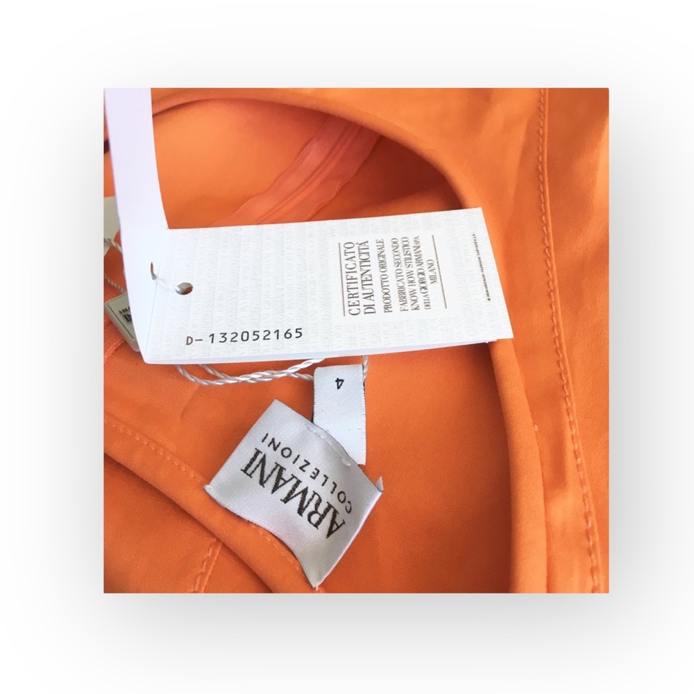 new Armani Collezioni ✦ Sleeveless Sheath Mini Dress ✦ Tangerine ✦ 4 US / 40 IT - Picture 9 of 16